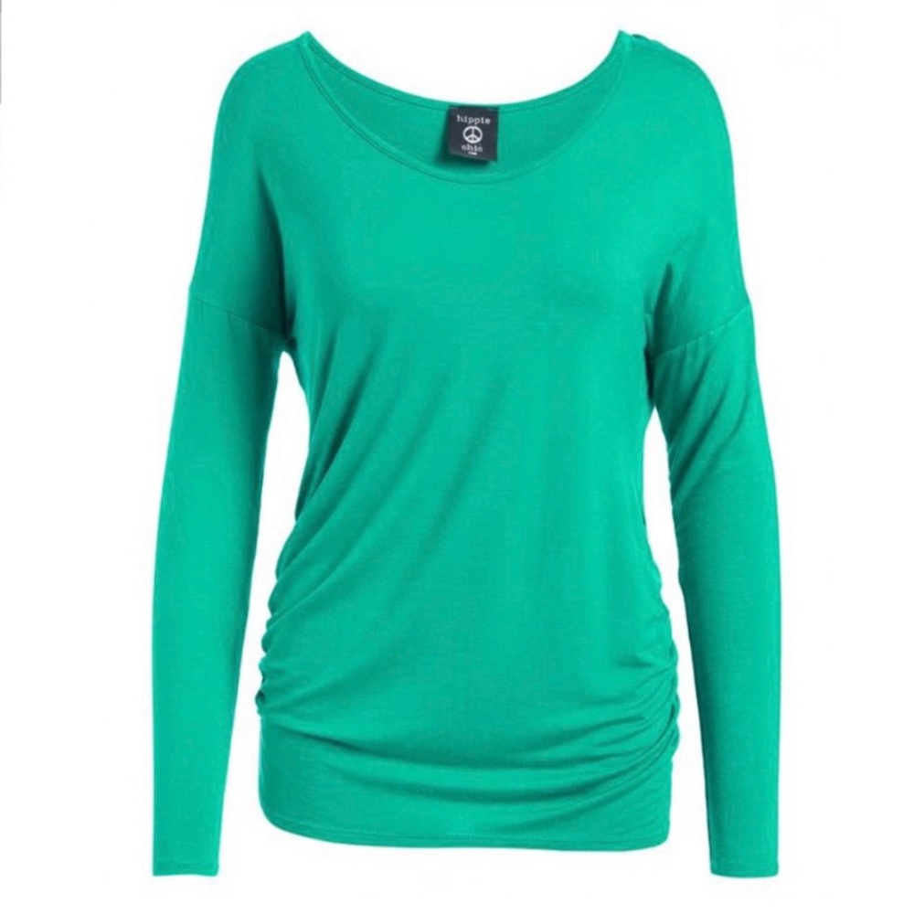 Emerald Green Boat Neck Long Sleeve Tee